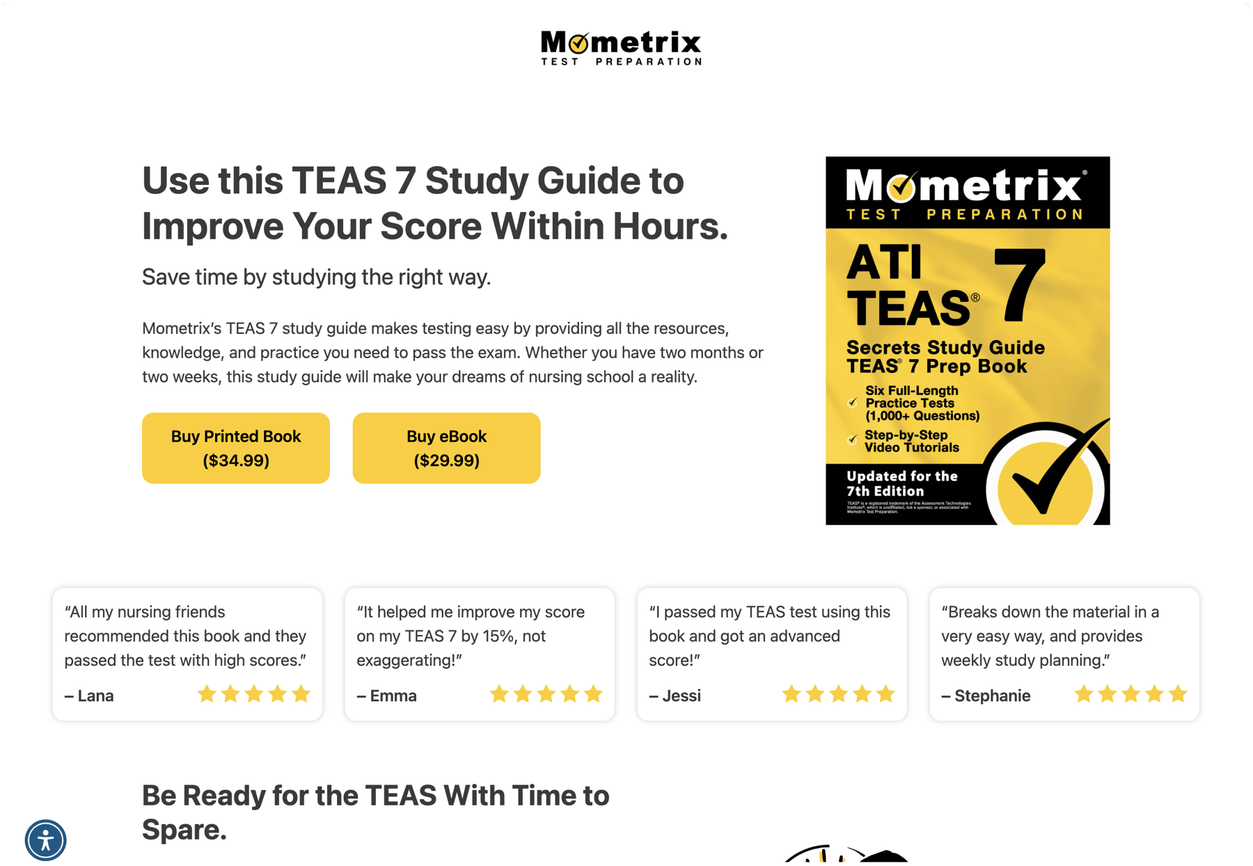 After version of the book sales page